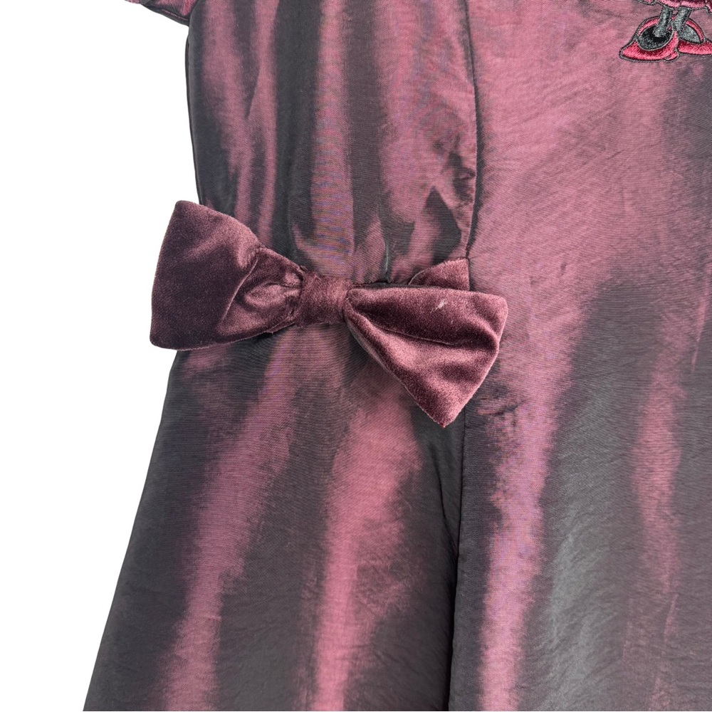 VTG The Disney Store Girls Minnie Mouse Purple Velvet Dress Embroidered Sz 10-12 - Picture 4 of 9